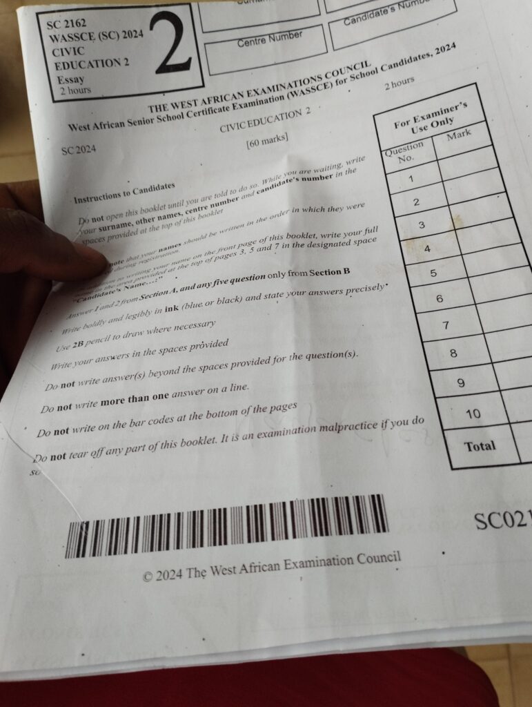 Waec Civic Education 2024 MayJune Exam Answer