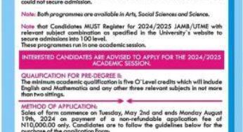 FULOKOJA announces pre-degree admission form, 2023/2024