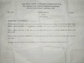 Waec 2025 Economics Questions Paper Expo