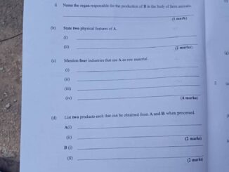 Neco 2025 Animal Husbandry Practical Question And Answer