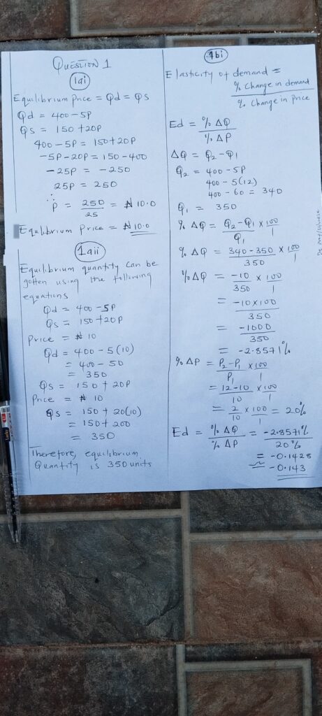 Neco 2025 Economics Question And Answer