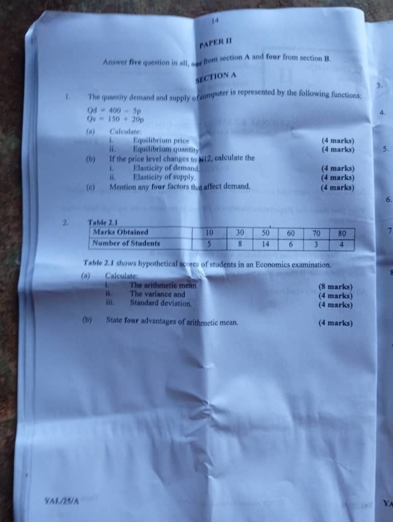 Neco 2025 Economics Question And Answer