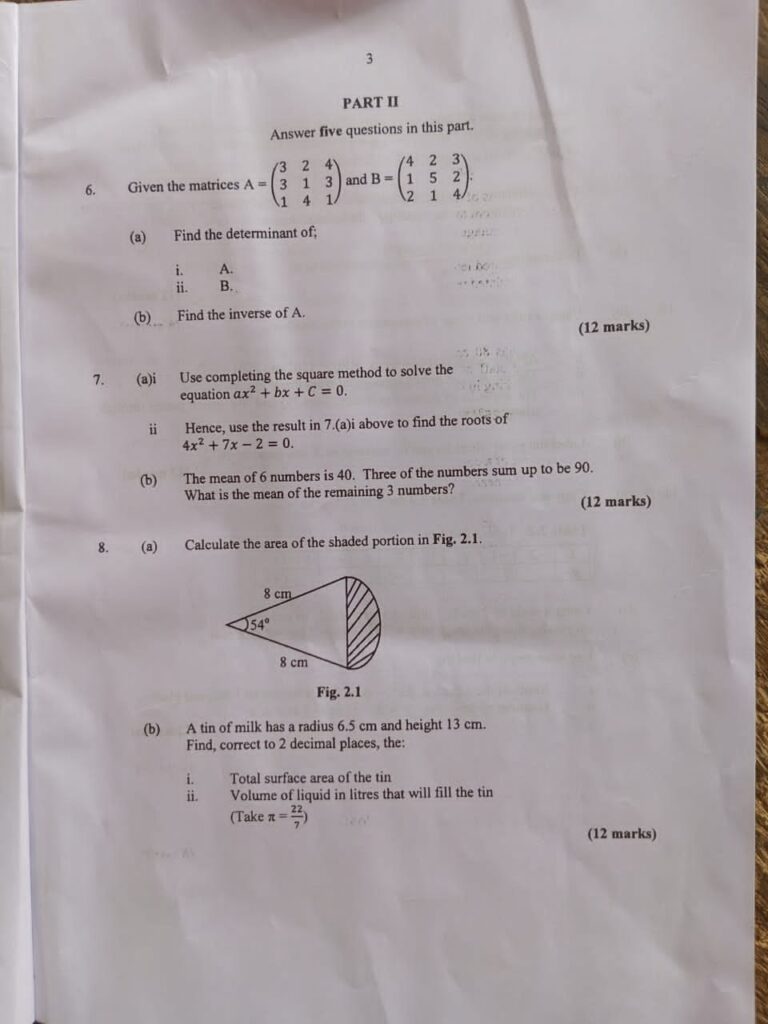 Neco 2025 Mathematics Question And Answer (2) Neco 2025 Mathematics Question And Answer (2)