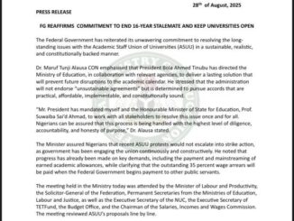 FG Reaffirms Commitment To Resolve ASUU Dispute
