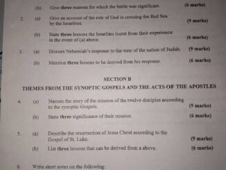 NECO GCE 2025 CRS Answers