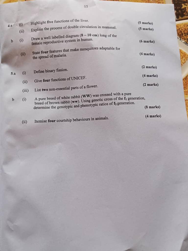 Neco GCE 2025 Biology Questions And Answers 2