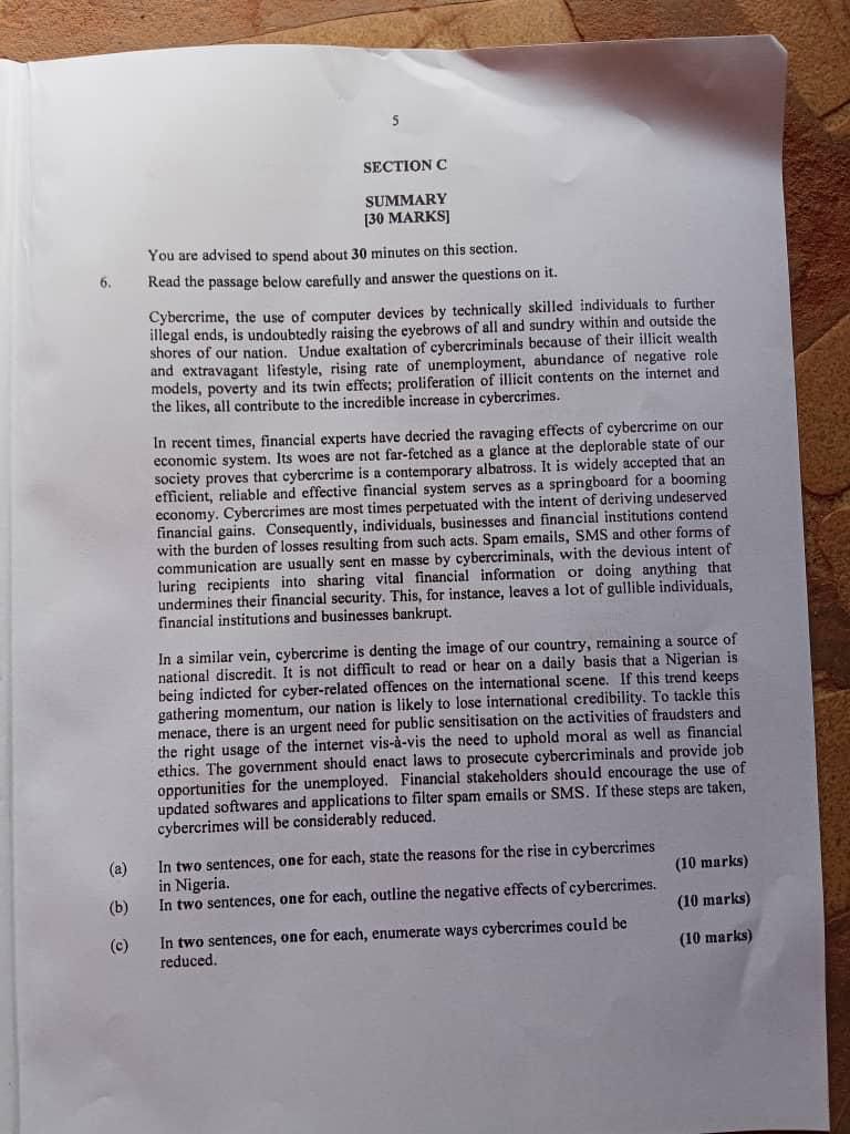 NECO GCE 2025 English Language Questions and Answers 1