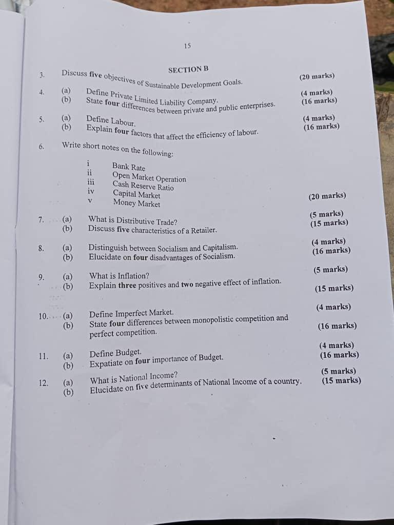 Neco GCE 2025 Economics Questions Answers Expo 3