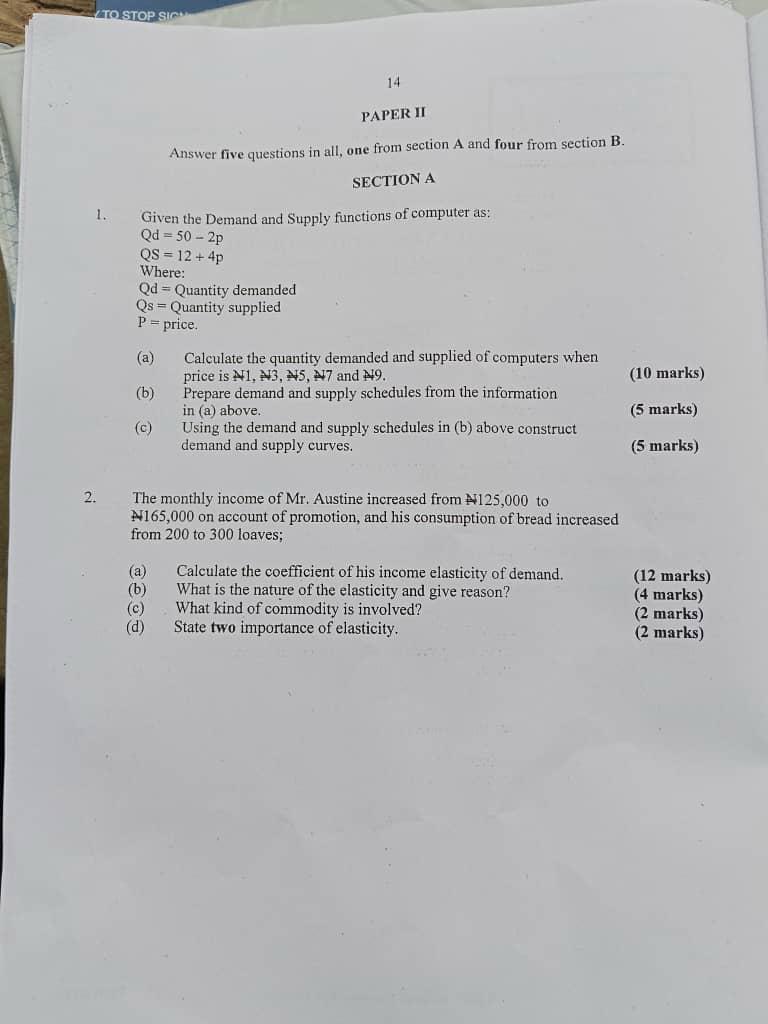 Neco GCE 2025 Economics Questions Answers Expo