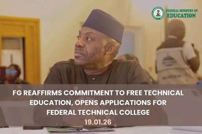 FG announces commencement of applications for Federal Technical Colleges
