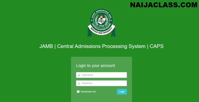 JAMB CAPS 2026 Portal