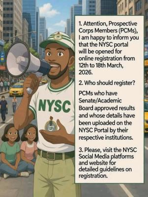 NYSC Announces 2026 Online Registration