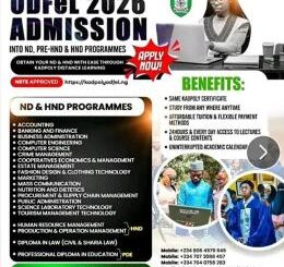 Kaduna Polytechnic ODFeL 2026 Admission