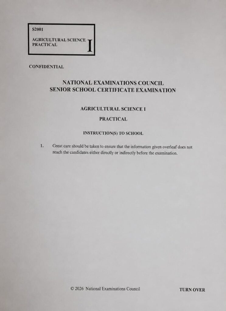 NECO 2026 Agricultural Science Practical Specimen (1)