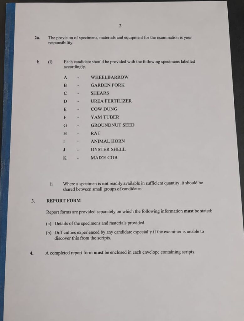 NECO 2026 Agricultural Science Practical Specimen (2)