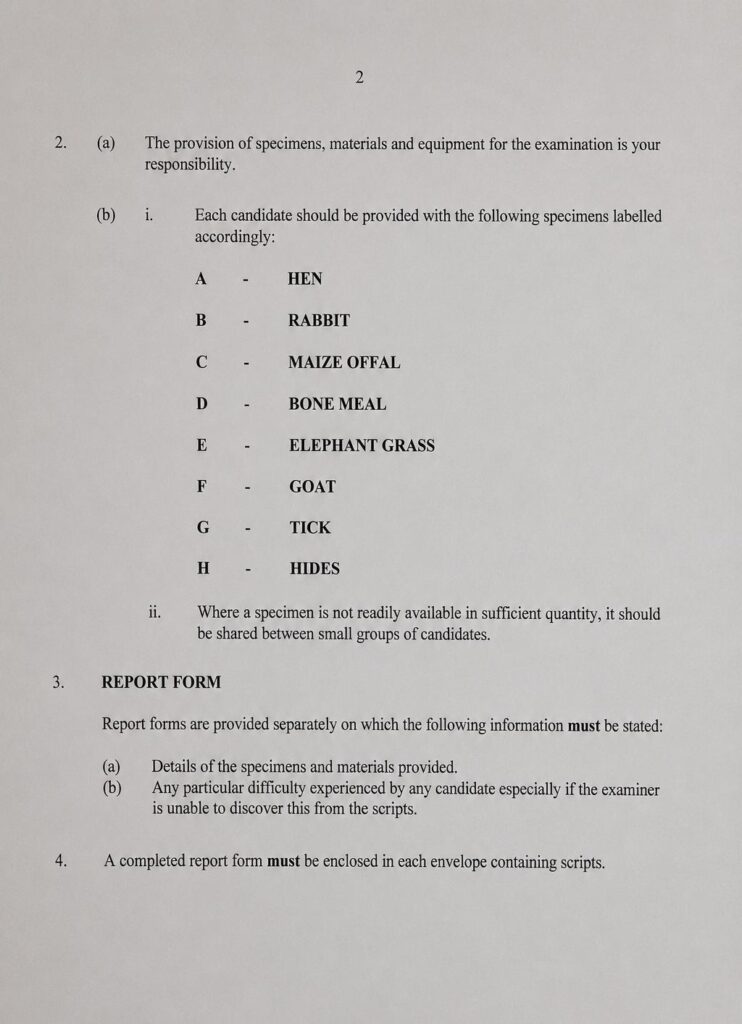 NECO 2026 Livestock Farming Practical Specimen (2)