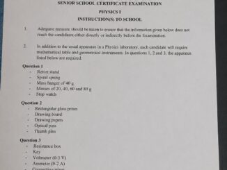NECO 2026 Physics Practical Specimen