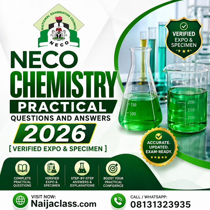 NECO Chemistry Practical Questions and Answers 2026