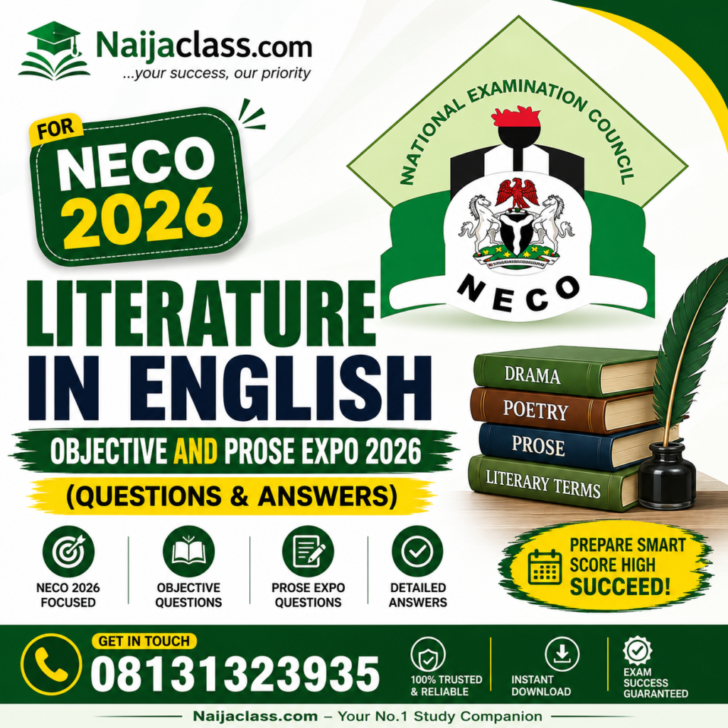 NECO Literature in English Objective And Prose Expo 2026