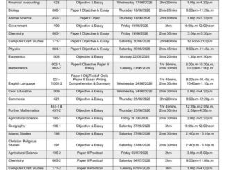 Nabteb 2026 Exam Timetable