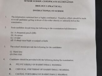Neco 2026 Practical Specimens