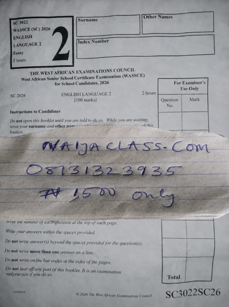 Waec 2026 English Language Answers