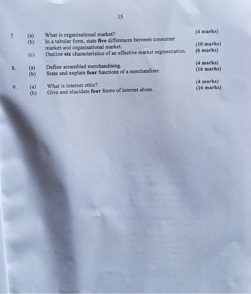 Neco 2026 Marketing Objectives And Essay Answers