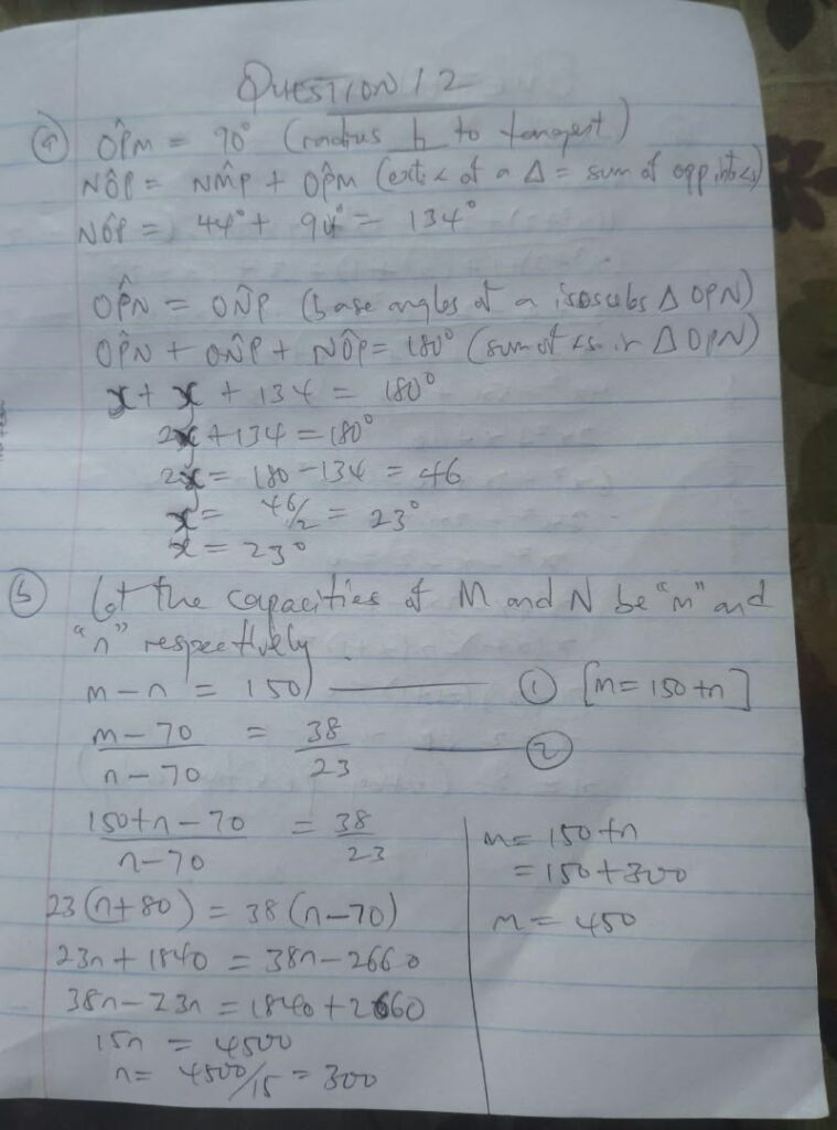 Waec GCE 2026 Mathematics Questions And Answers