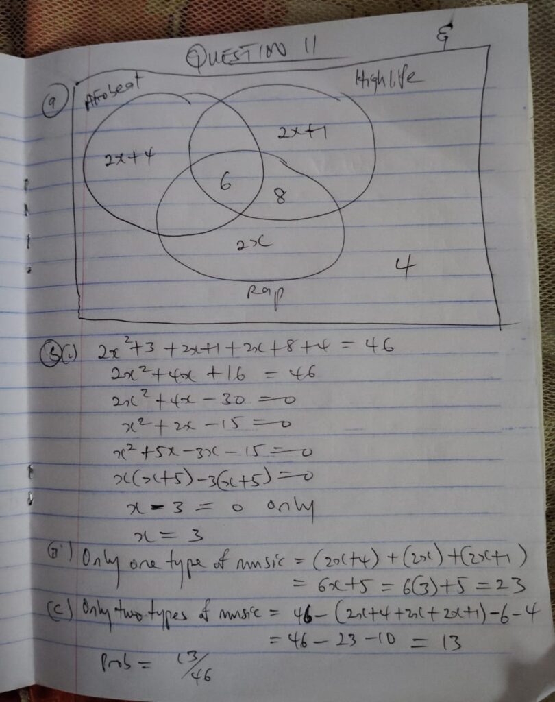 WAEC GCE 2026 Further Mathematics Questions and Answers 5