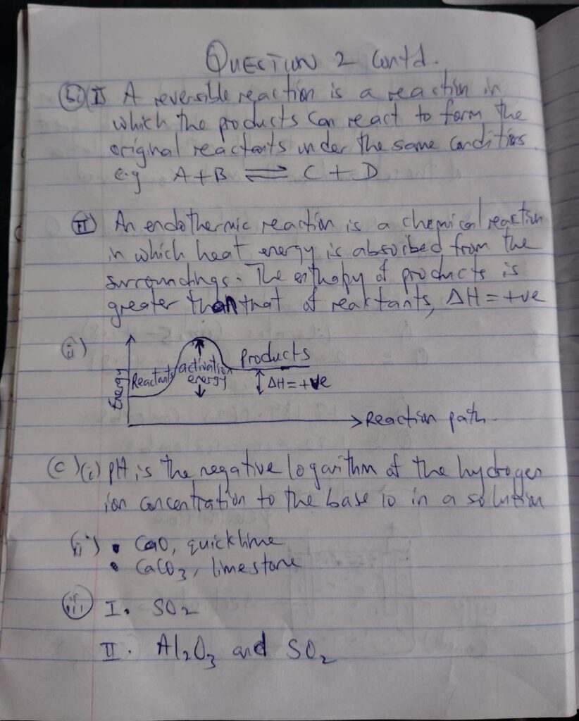 WAEC GCE 2026 Chemistry Questions and Answers